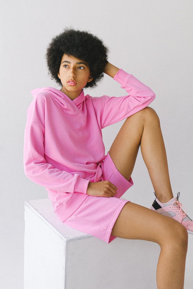 A-line dress with raised pockets